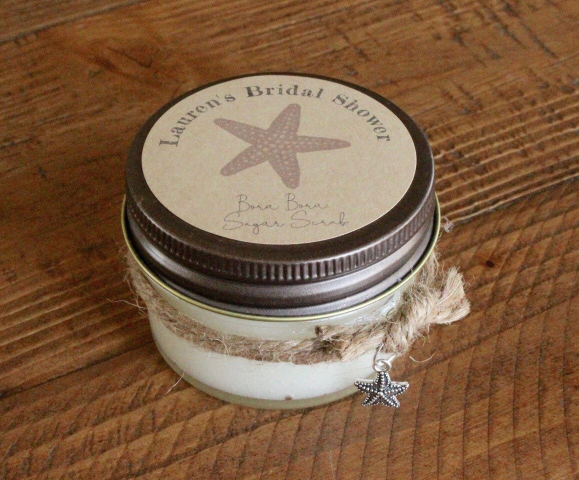 Sugar scrub favors, bridal shower favors scrub, wedding favors, bridal shower sugar scrub, beach wedding favor, destination wedding, beach