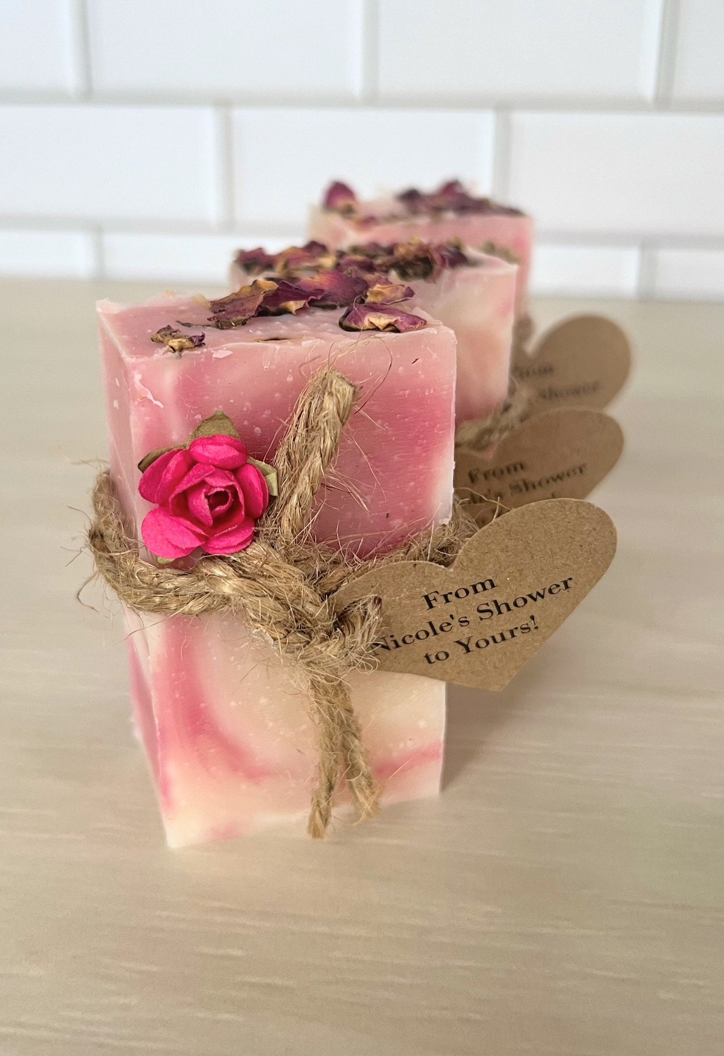 2.3oz Rose soap Bridal shower favors lot of 10, Bridal shower favors soap, wedding favor, baby shower favors, rose soap favors, No waste