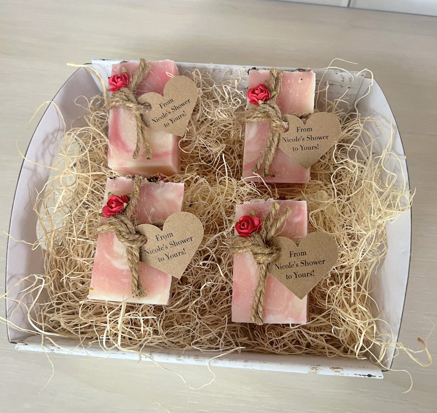 2.3oz Rose soap Bridal shower favors lot of 10, Bridal shower favors soap, wedding favor, baby shower favors, rose soap favors, No waste