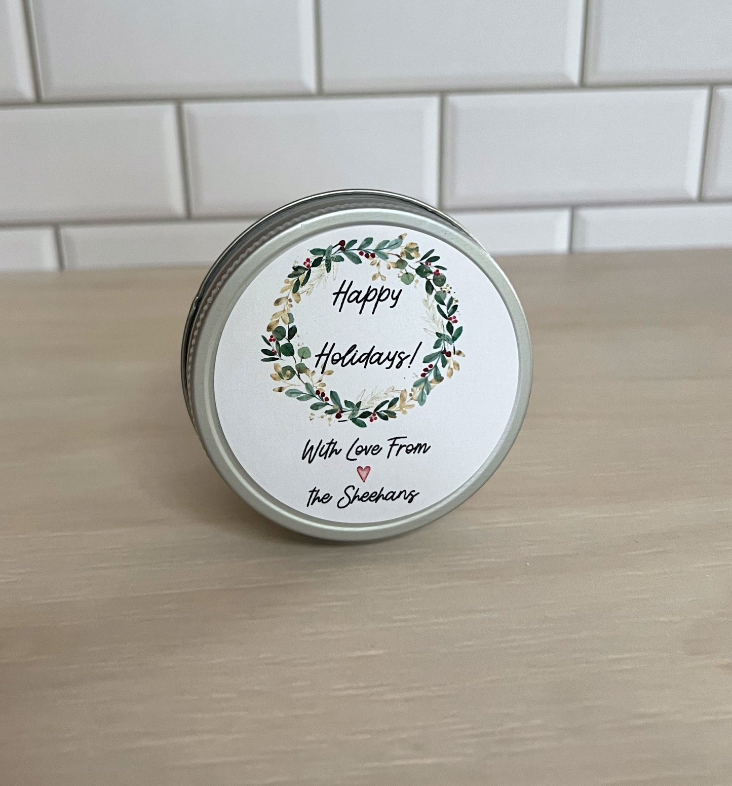 Holiday Personalized Candles, Christmas Candles, Christmas party favors, Soy Candles, Personalized holiday gift, Christmas Gift Candle favor