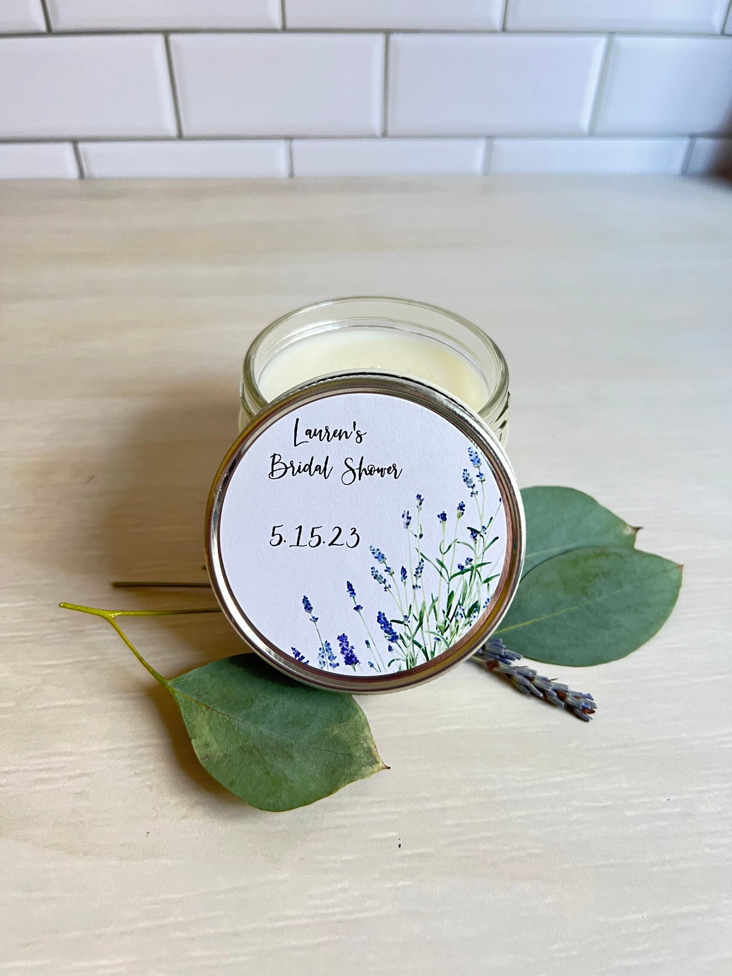 Bridal Shower Favors, Wedding Candle Favors, Personalized Candle Favors, Botanical Shower Favors