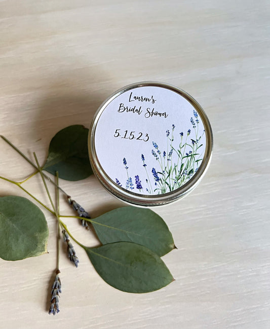 Bridal Shower Favors, Wedding Candle Favors, Personalized Candle Favors, Botanical Shower Favors