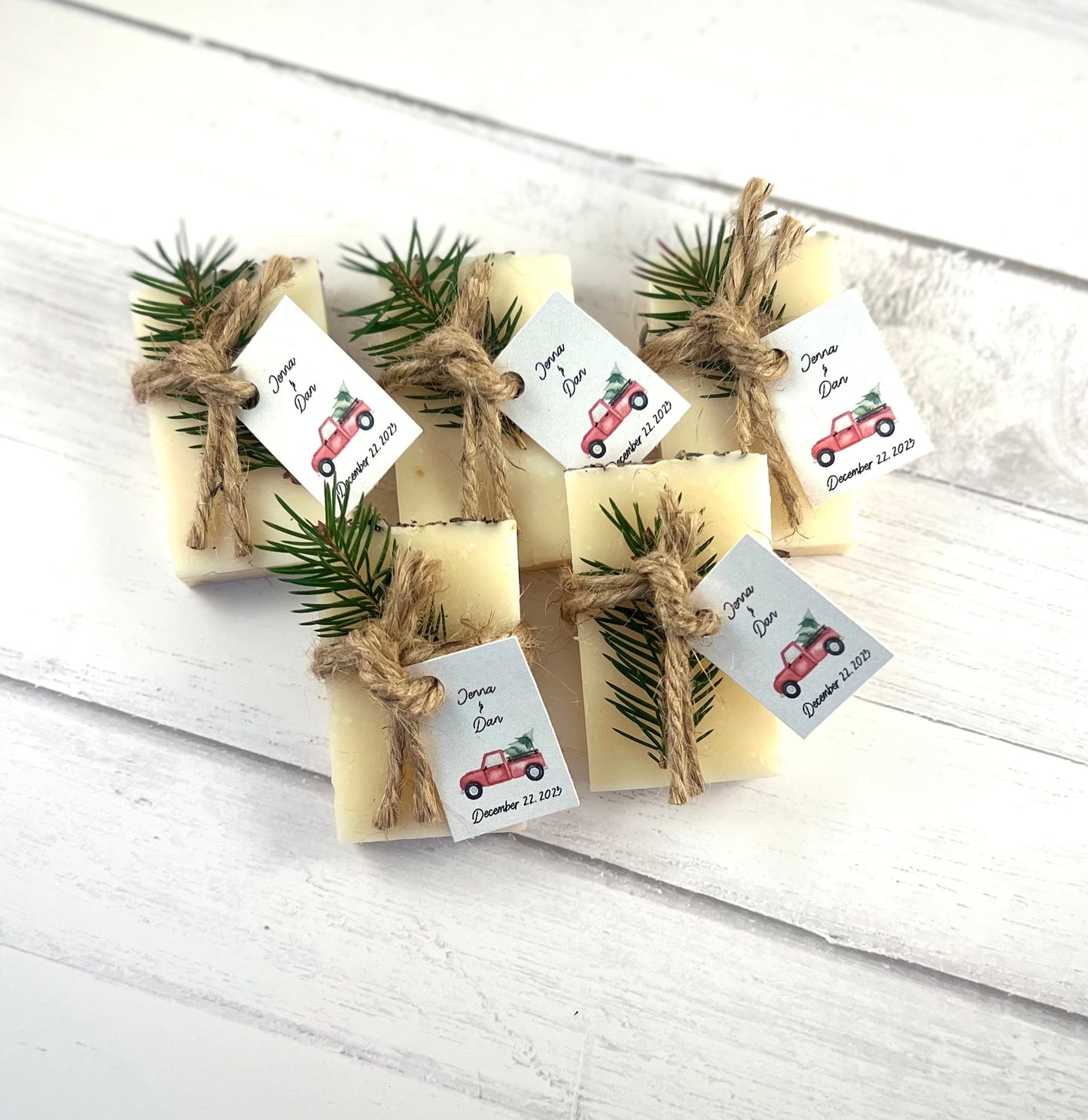Holiday Christmas Party Soap Favors, Christmas Wedding Favors, lot of 10