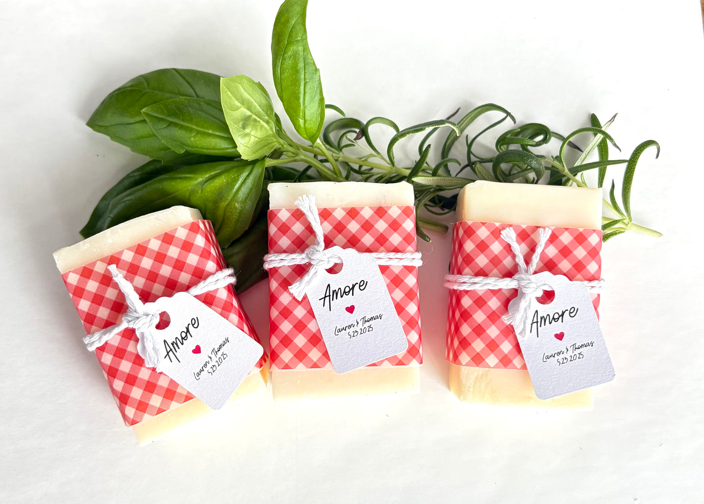 That’s Amore Bridal Shower, Italian Bridal Shower Favors, Italy themed party, Italy wedding favors, red and white checkered bridal shower