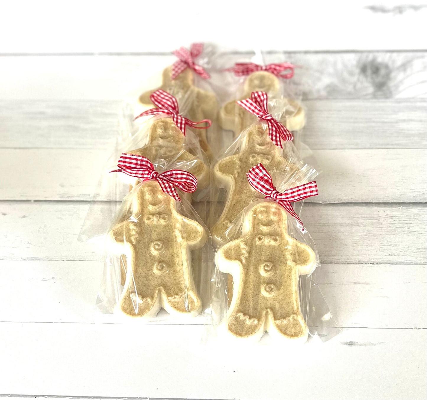 Bulk listing of 6 gingerbread man soap gifts, holiday gifts, stocking stuffers, coworker gifts,holiday soap,Christmas Party favors