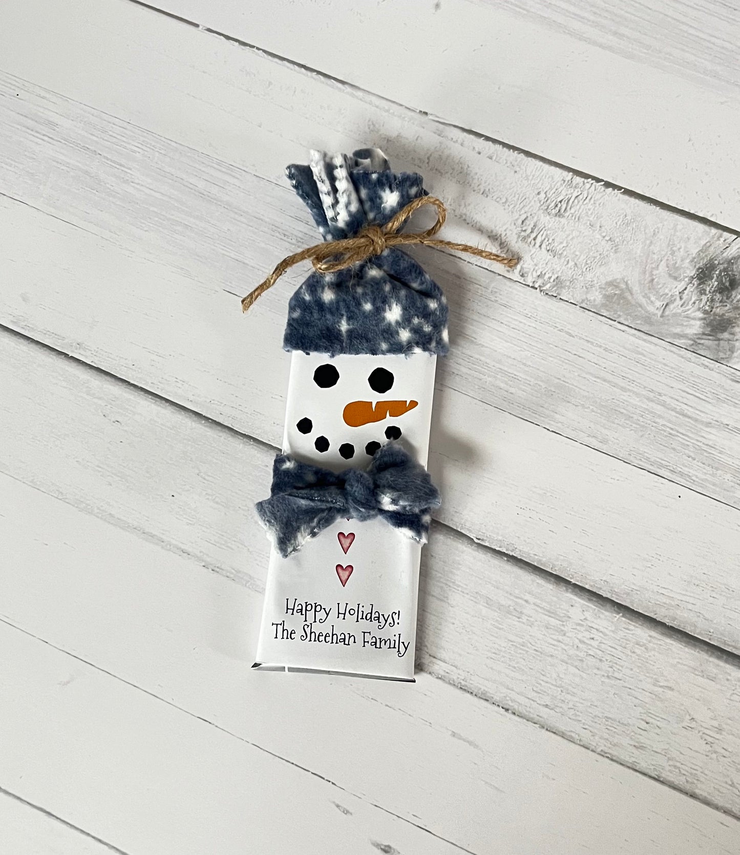 Snowman Hershey Bar, Chocolate Snowman Bar, Stocking Stuffer, Christmas Candy Party Favor, Snowman Christmas Candy Bar, Coworker gift