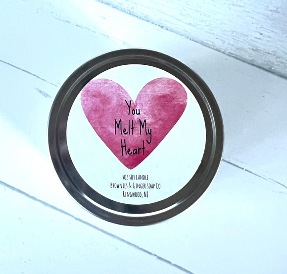 Valentines Day Gift, Valentines soy candle, Melt my heart candle