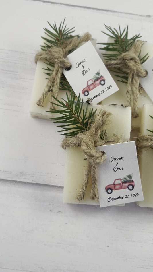 Holiday Christmas Party Soap Favors, Christmas Wedding Favors, lot of 10