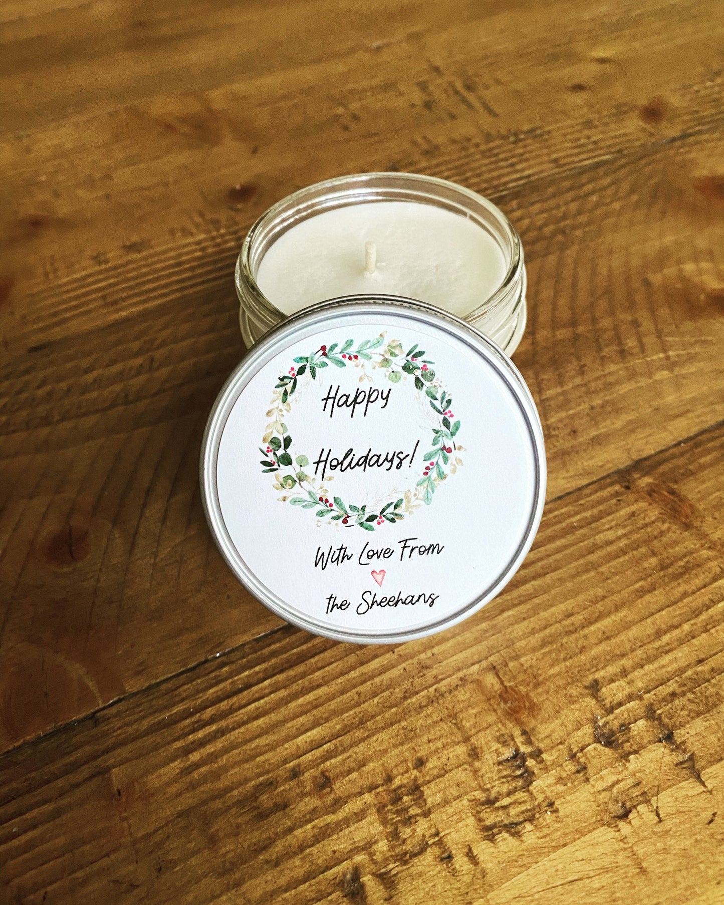 Personalized Holiday Candles, Candle favors