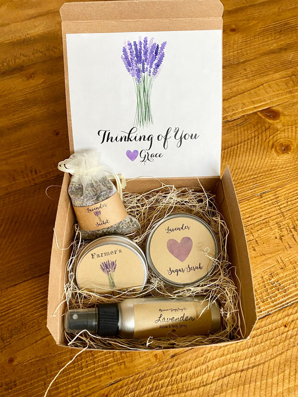 Lavender gift set, Lavender Gift box, Self care box, Care package, gift for her, Christmas gift box,holiday gift box,Christmas gifts for her