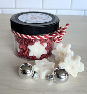 Peppermint soap jar gift, Co worker Christmas gift, small holiday gift, hostess gift, snowflake soap gift, secret sister gifts, teacher gift