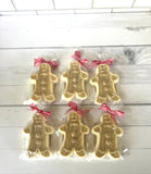 Bulk listing of 6 gingerbread man soap gifts, holiday gifts, stocking stuffers, coworker gifts,holiday soap,Christmas Party favors