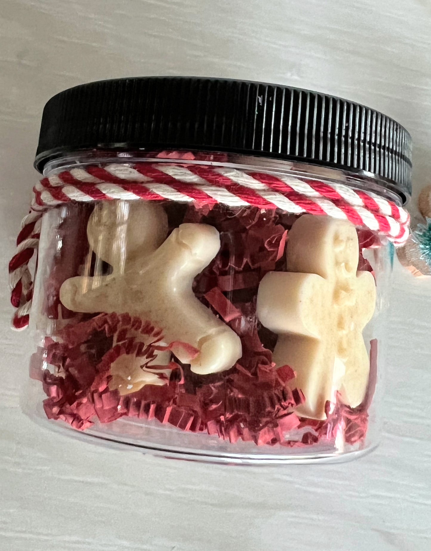 Gingerbread soap jar, small holiday gift, Co worker Christmas gift